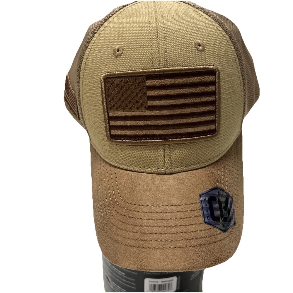 Runs Deep Tactical American Flag Snapback Mesh Cap - RDUSA02 - BROWN - NEW